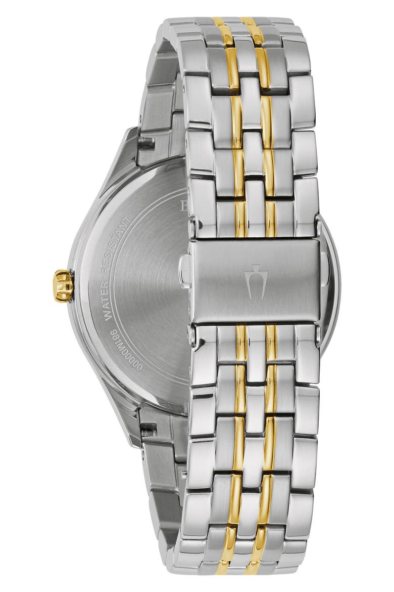 Two-Tone Stainless Steel Quartz Diamond Embellished Bracelet Watch, 32mm, Alternate, color, TWO TONE