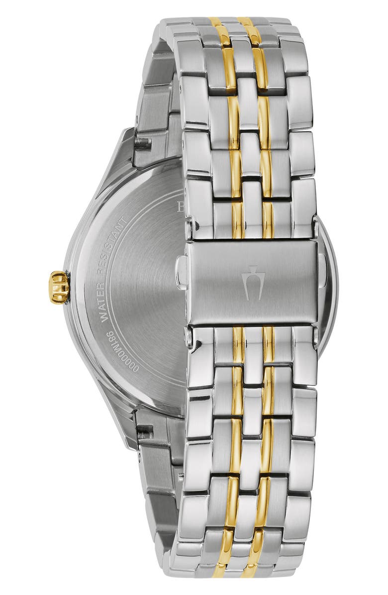 BULOVA Two-Tone Stainless Steel Quartz Diamond Embellished Bracelet Watch, 32mm, Alternate, color, 