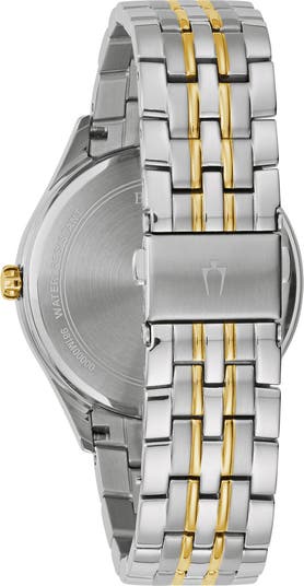 Two-Tone Stainless Steel Quartz Diamond Embellished Bracelet Watch, 32mm
