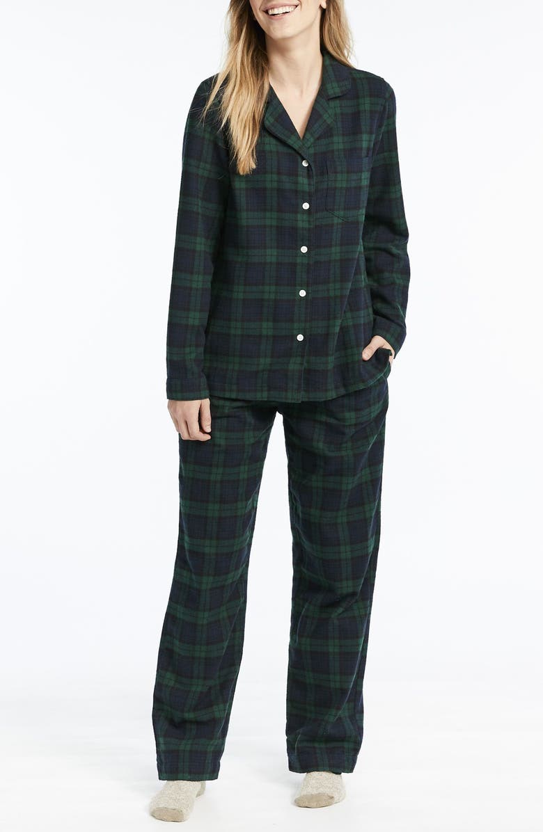L.L.Bean Scotch Plaid Flannel Pajamas, Main, color, 