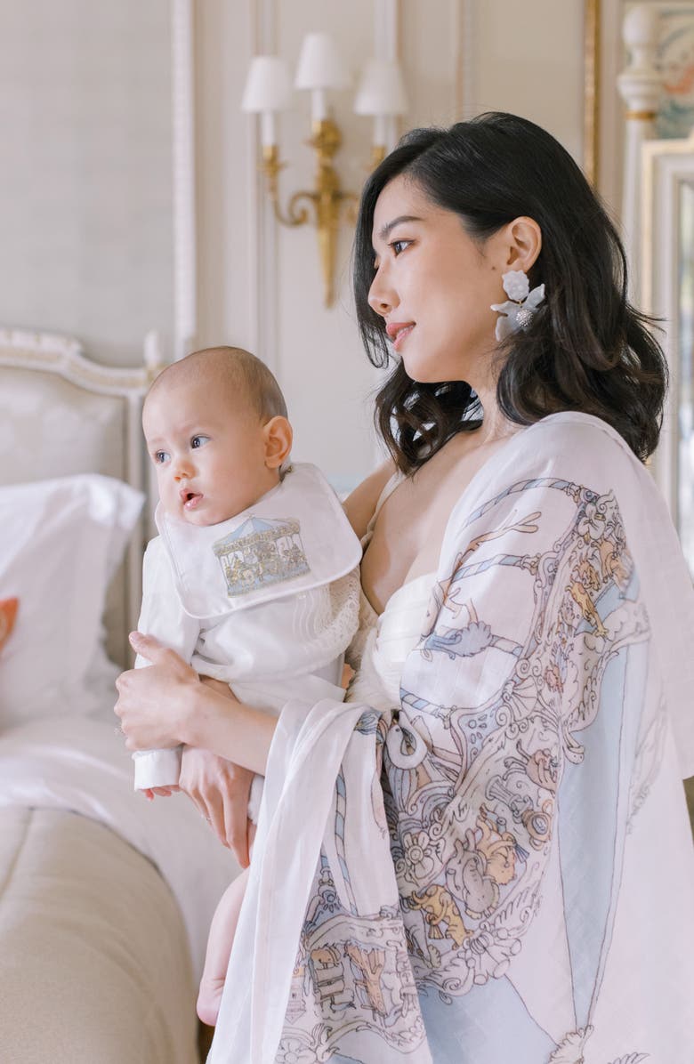 ATELIER CHOUX Carousel Bib & Swaddle Set, Alternate, color, 