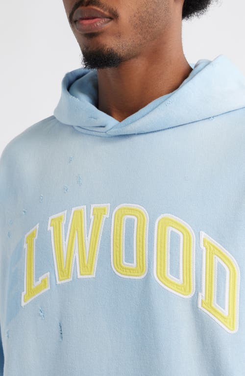 Elwood Fireside Distressed Logo Hoodie In Blue