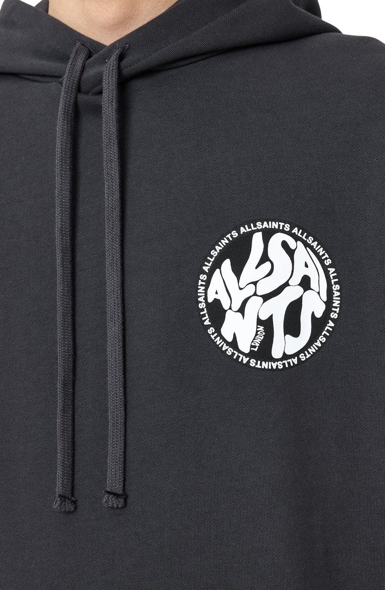 AllSaints Distortion OTH Hooded Pullover, Alternate, color, Washed Black