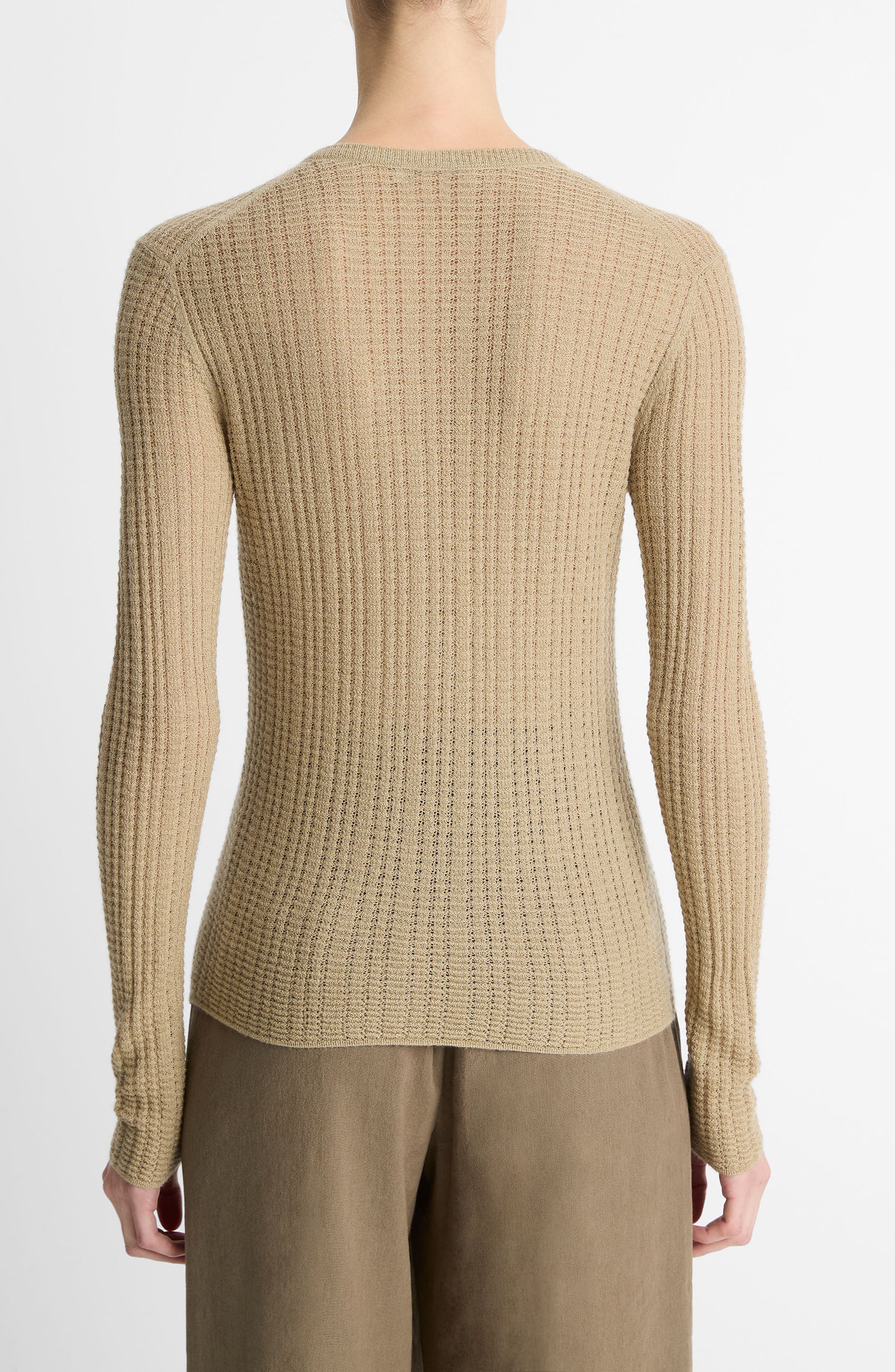 Pointelle Cashmere & Silk Henley - image 4