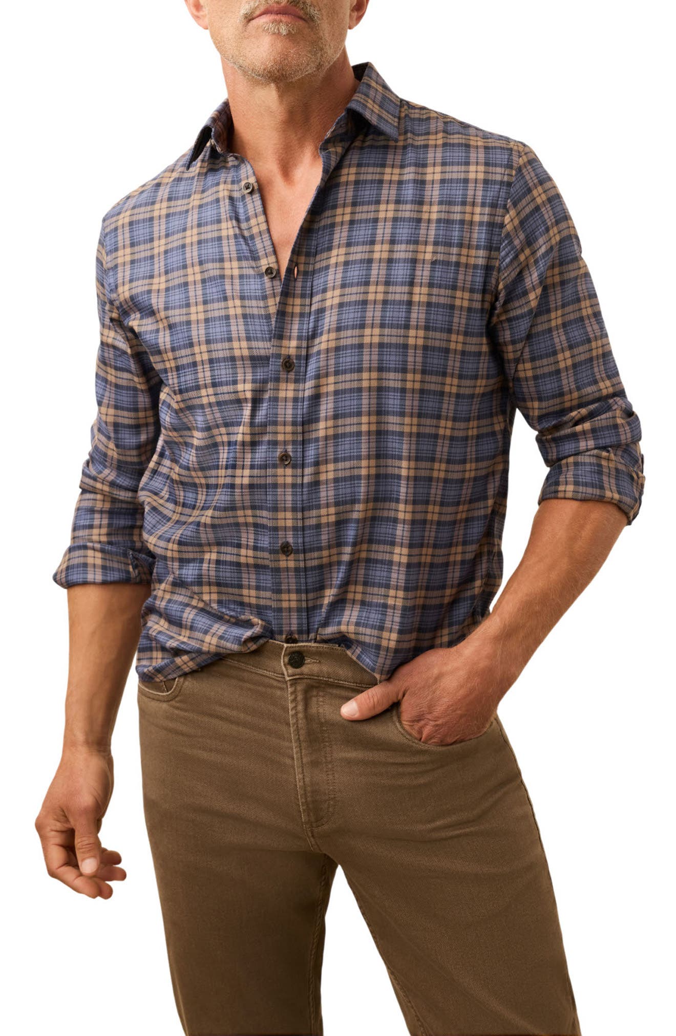 The Movement Stretch Cotton Blend Twill Button-Up Shirt
