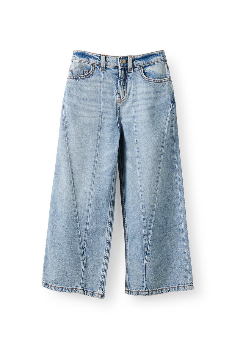 Kid's Super Wide Leg Denim Jean, Main, color, Airlie Light Blue Splice