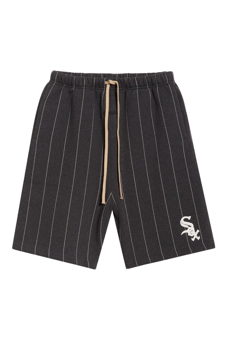 x MLB White Sox '90s Drawstring Cotton Blend Sweat Shorts, Alternate, color, IRON HEATHER/ WHITE PINSTRIPES