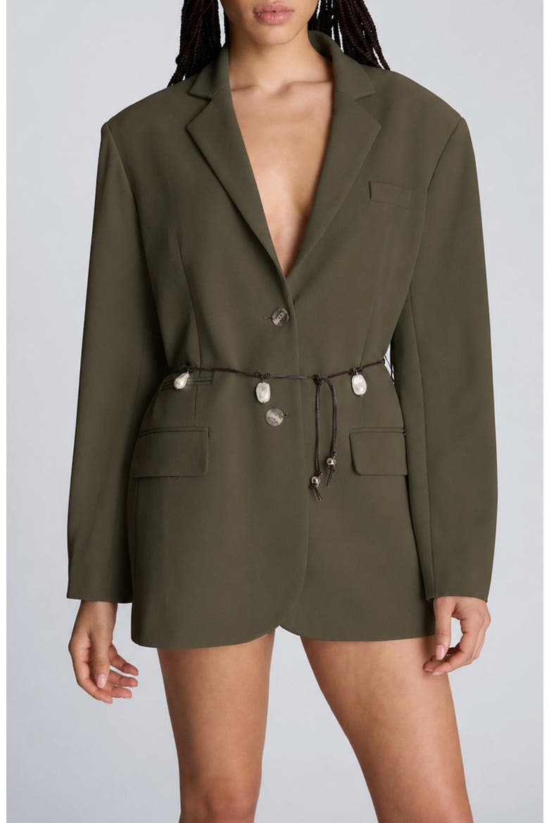 Two-Button Boyfriend Blazer, Main, color, TURTLE GREEN
