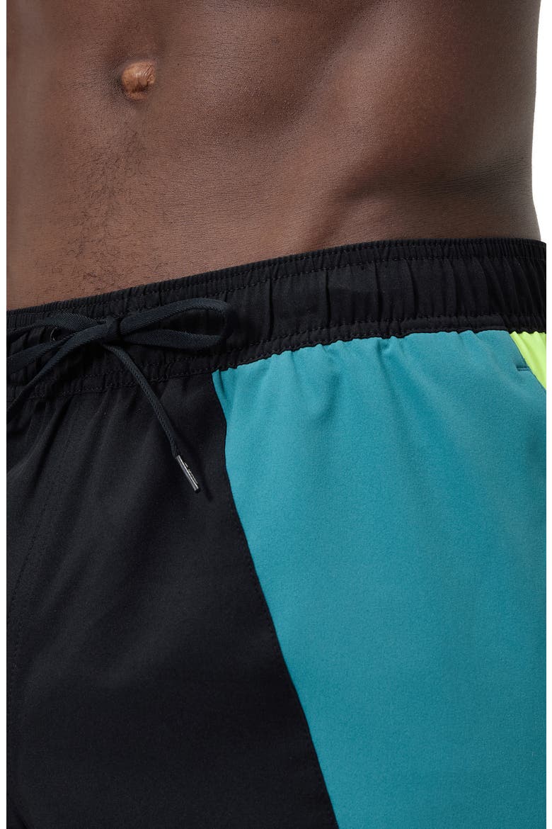 Redondo Edge Colorblock Volley Swim Trunks, Alternate, color, BLACK