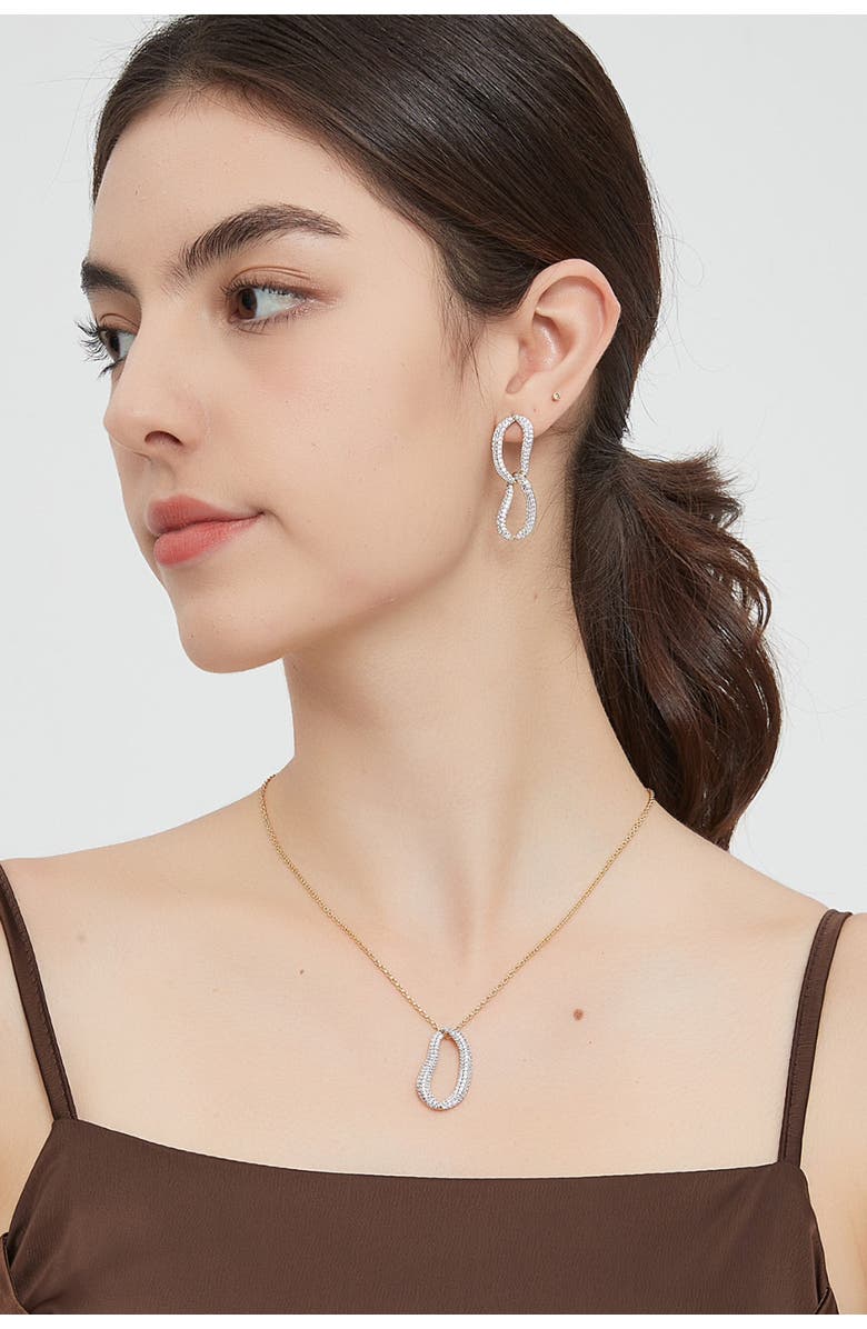 Classicharms Infinity Pavé Ovate Loop Hoop Earrings, Alternate, color, Gold