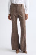 GABRIELA HEARST Rhein Check Wool & Silk Flare Leg Pants