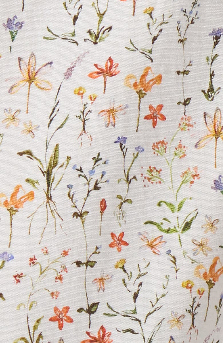 Paul Smith Tailored Fit Floral Organic Cotton Button-Up Shirt, Alternate, color, White/ Orange