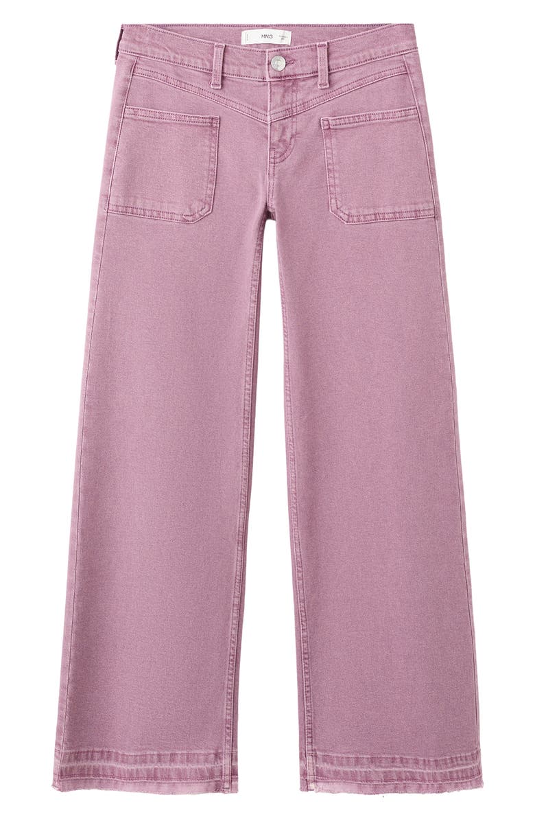 MANGO TEEN Release Hem Patch Pocket Low Rise Straight Leg Jeans, Alternate, color, 