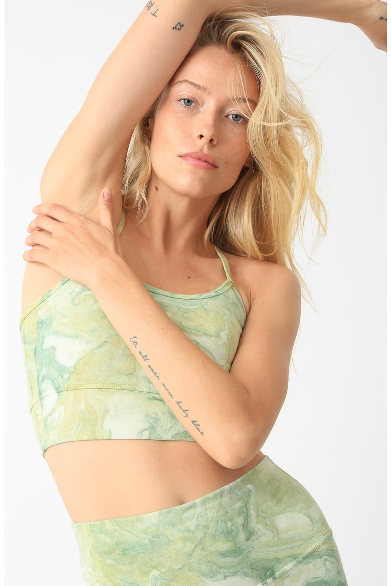 Mia Marble Racerback Sports Bra, Alternate, color, PISTACHIO
