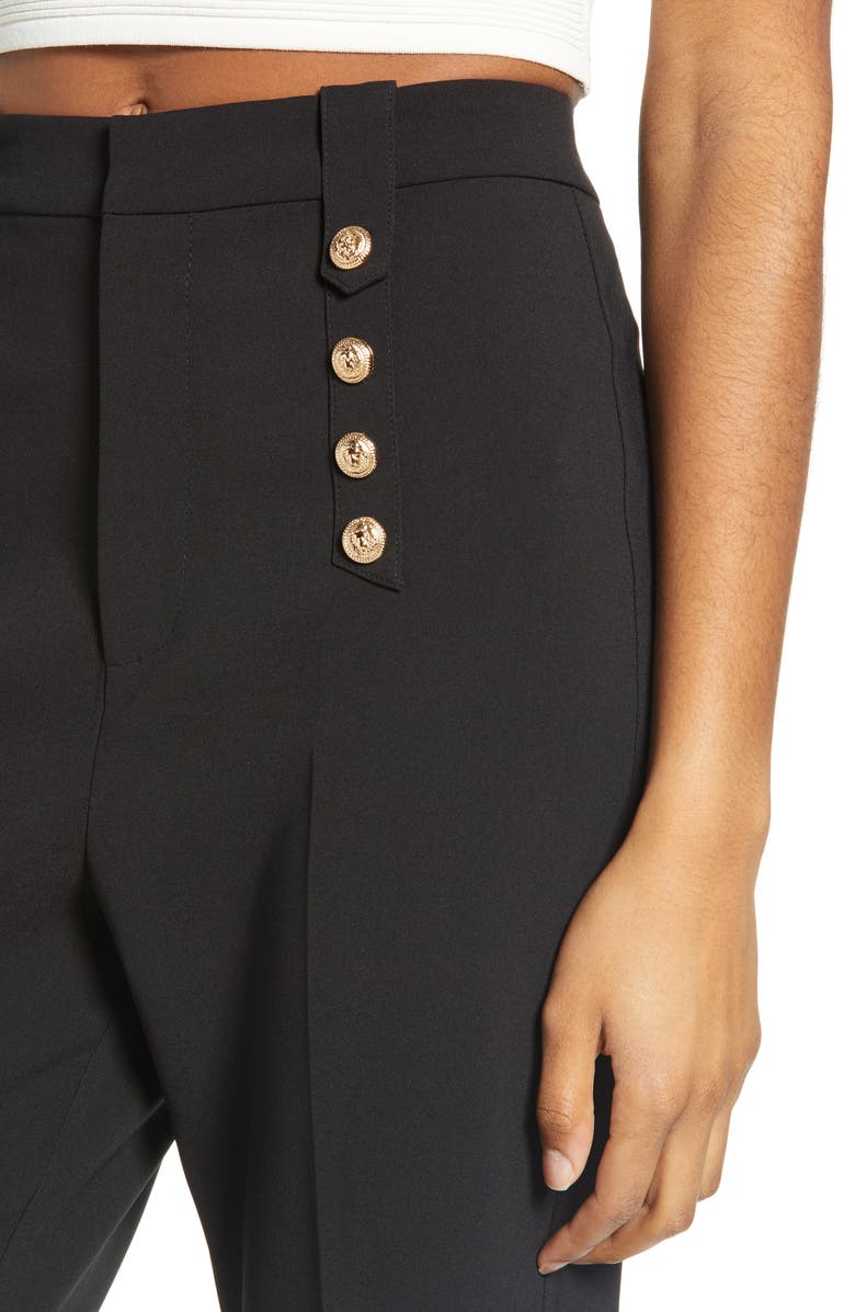 Endless Rose Semi Flare Button Pants, Alternate, color, 