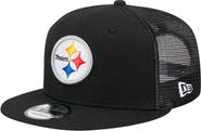 New Era Men's New Era Black Pittsburgh Steelers Main Trucker 9FIFTY Snapback Hat