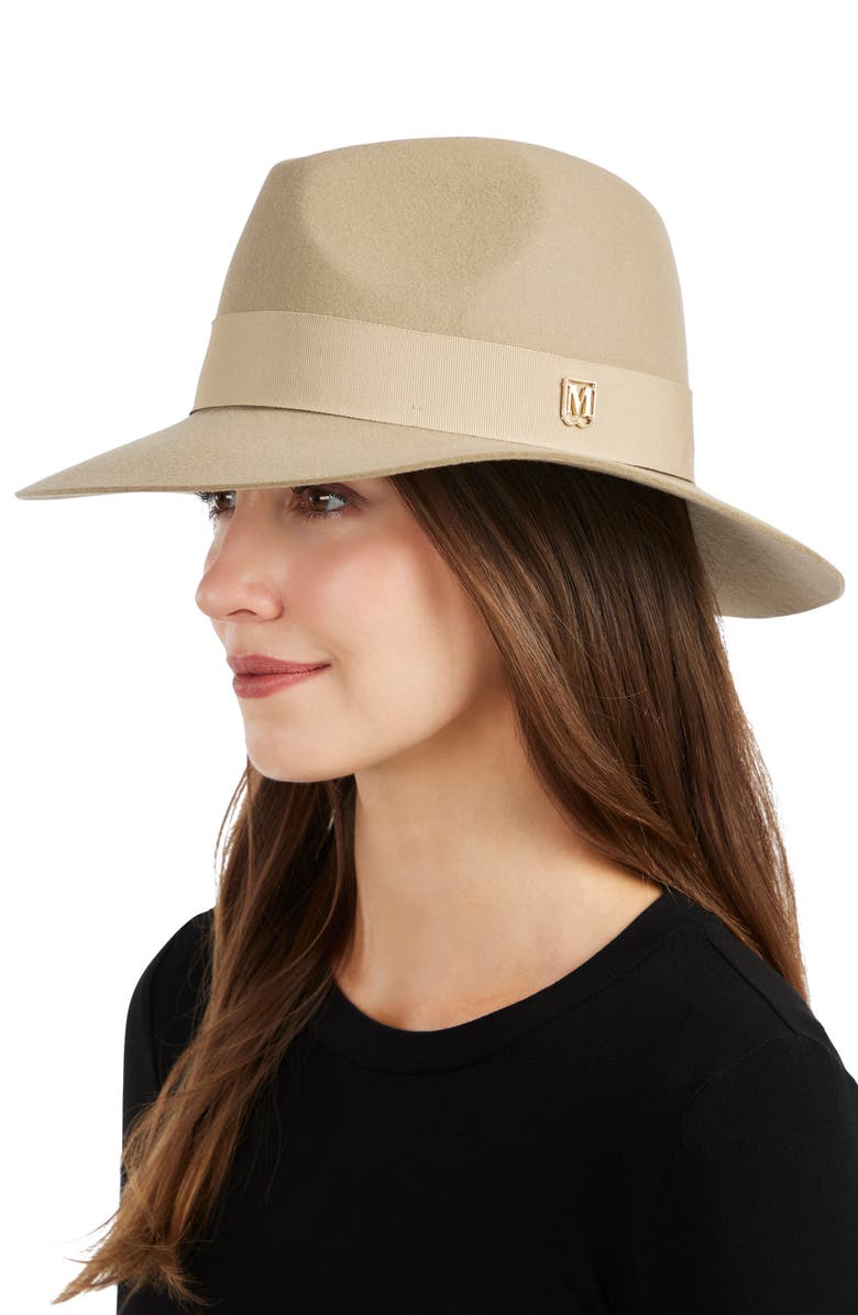 Bruno Magli Wool Felt Fedora Hat, Alternate, color, Beige