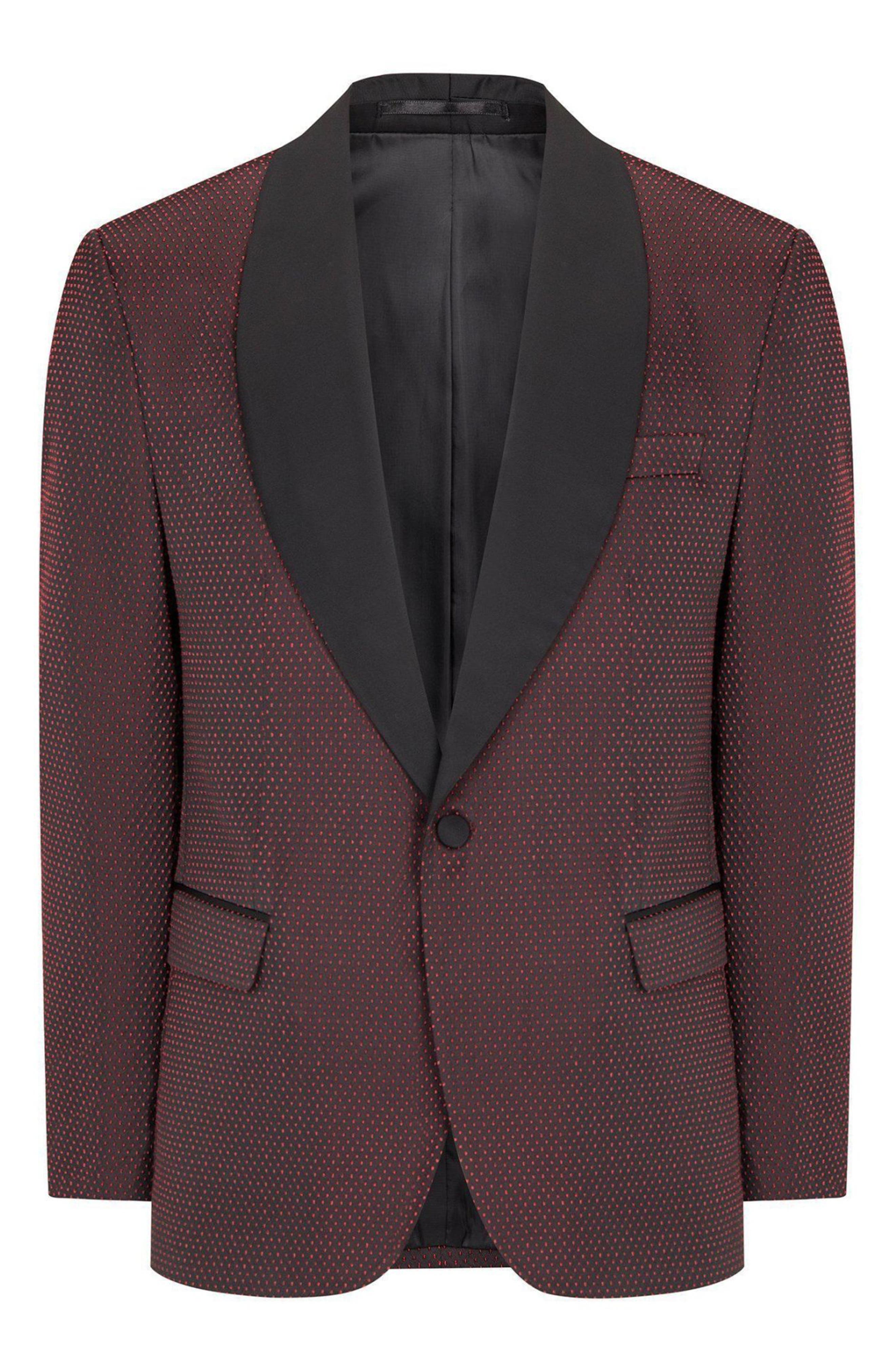 Swiss Dot Embroidered Tuxedo Jacket