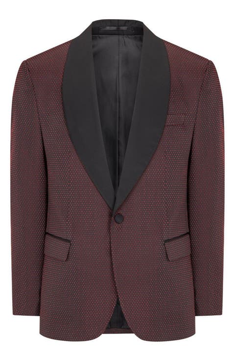 Swiss Dot Embroidered Tuxedo Jacket