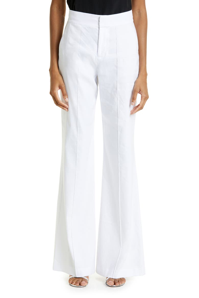 Dylan Wide Leg Linen Blend Pants, Main, color, WHITE