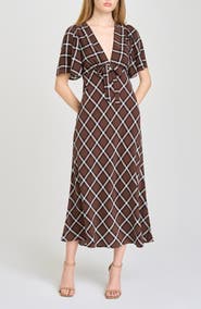 WAYF Jules Plaid Midi Dress