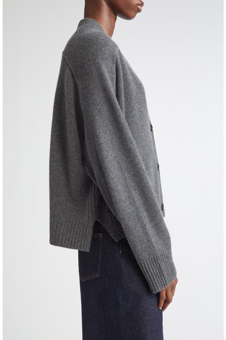 Kaia Cashmere V-neck Cardigan, Alternate, color, ANTHRACITE MELANGE