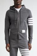 Thom Browne Classic 4-Bar Zip Cotton Hoodie