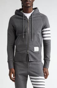 Thom Browne Classic 4-Bar Zip Cotton Hoodie