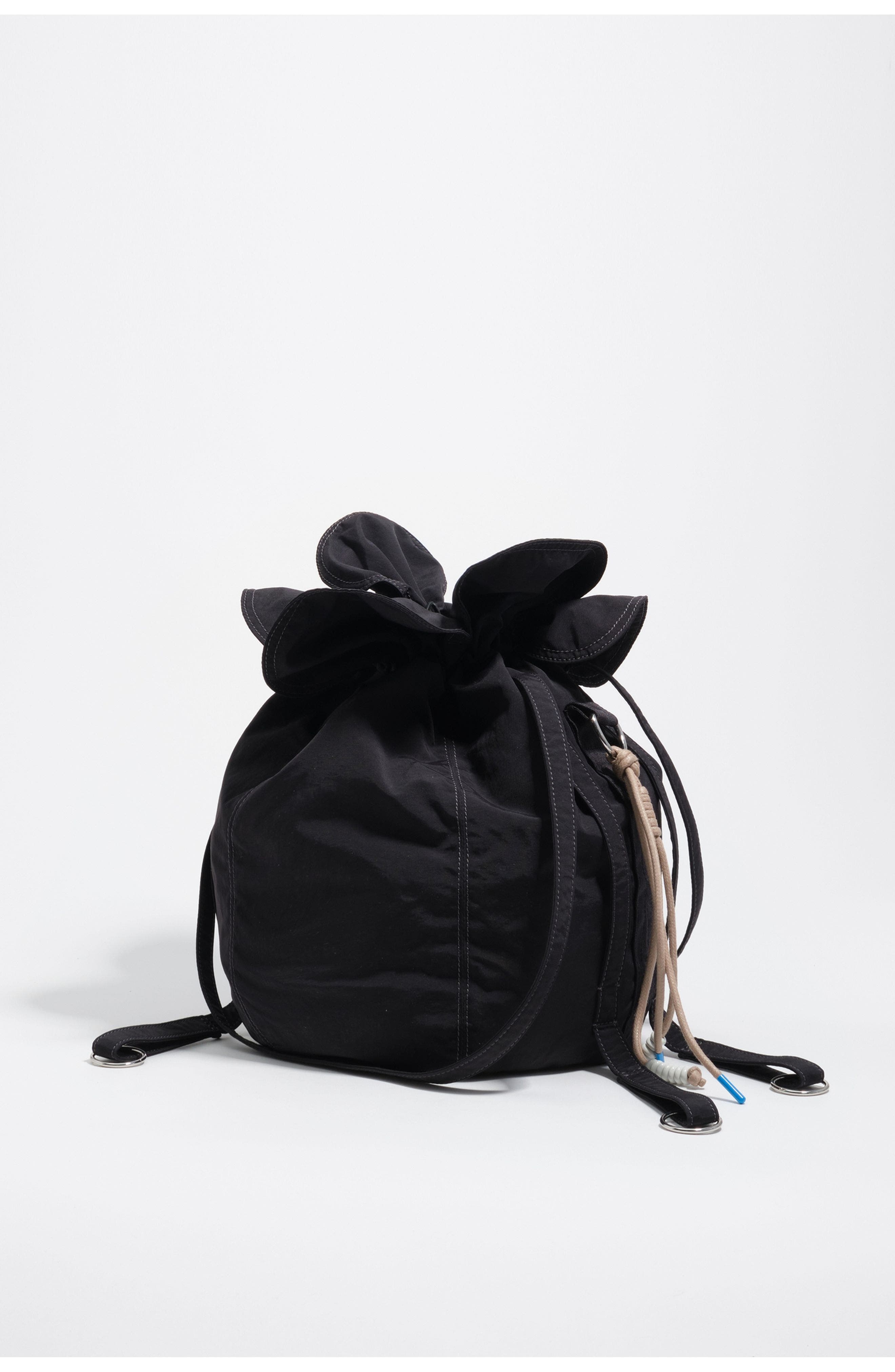 Bimba y Lola Woven Large Petalo Bag, Alternate, color, Black