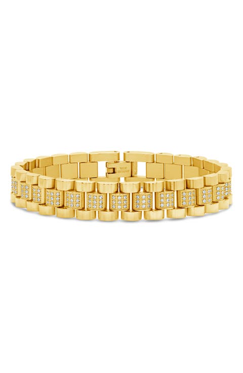 CZ Accent Watch Chain Bracelet