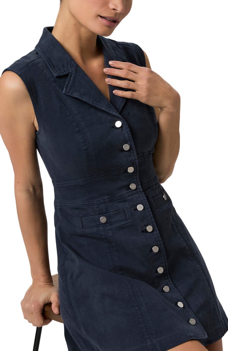 PAIGE Vida Sleeveless Button Front Denim Minidress, Alternate, color, 
