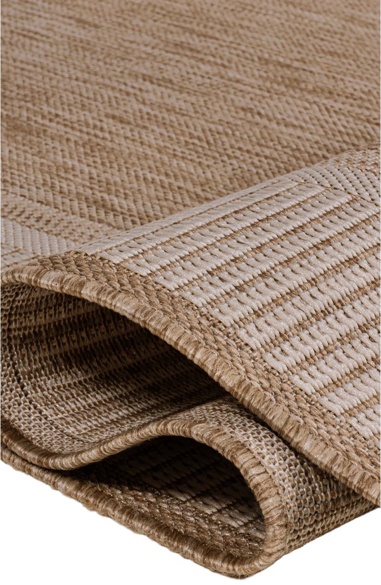 JONATHAN Y Hali Coastal Casual Wide Stripe Border Indoor/Outdoor Area Rug, Alternate, color, Beige/Cream