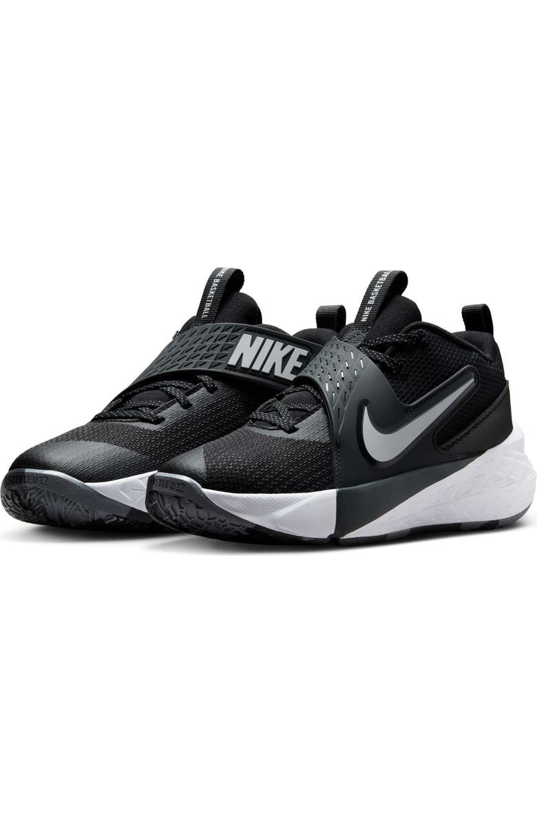 Nike Kids' Team Hustle D 12 Basketball Shoe, Main, color, 002 Black/White