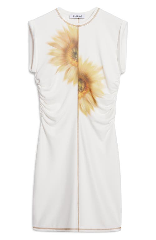 Desigual Sunflower Body-con Dress In White