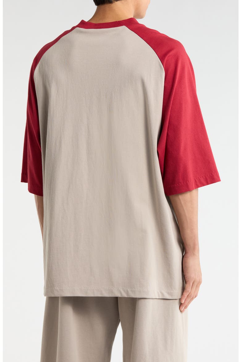Cotton Baseball T-Shirt, Alternate, color, SMOKE GREY / CRIMSON