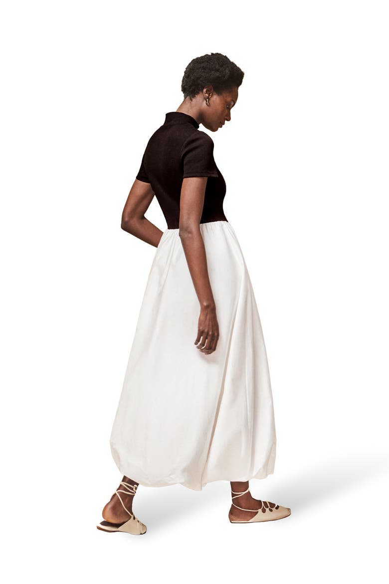 Lucinda Mixed Media Dress, Alternate, color, Black