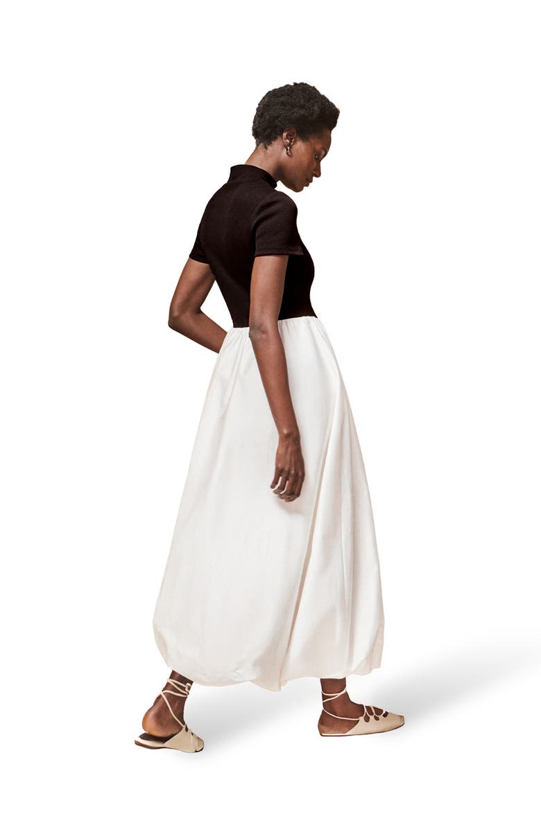 Ro&Zo Lucinda Mixed Media Dress, Alternate, color, Black