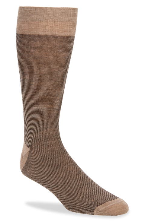 Stripe Merino Wool Blend Dress Socks