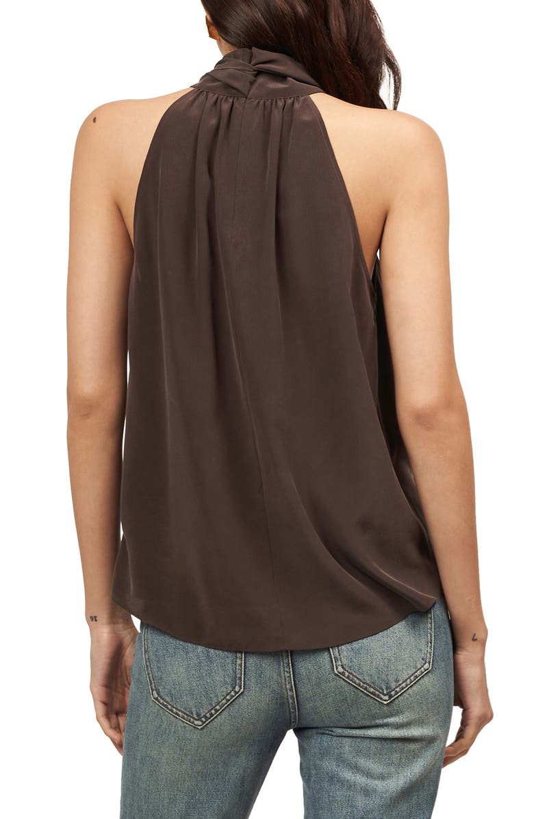 Equipment Tie Neck Silk Halter Top, Alternate, color, 