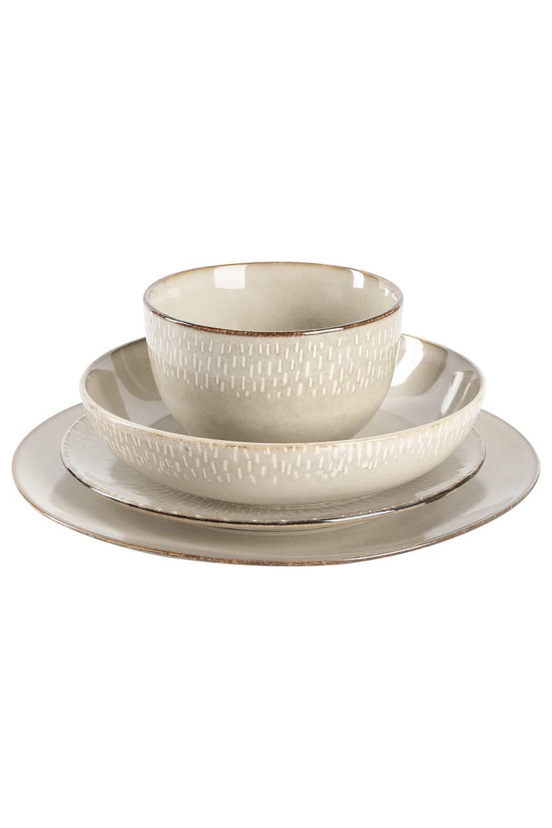Matisse 16 Piece Stoneware Dinnerware Set  with Reactive Glaze, Alternate, color, White
