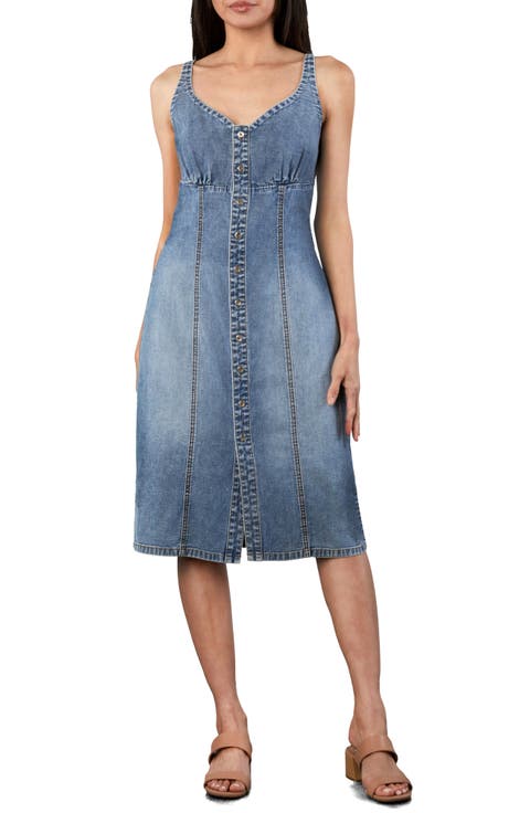 Charm Button Up Denim Dress