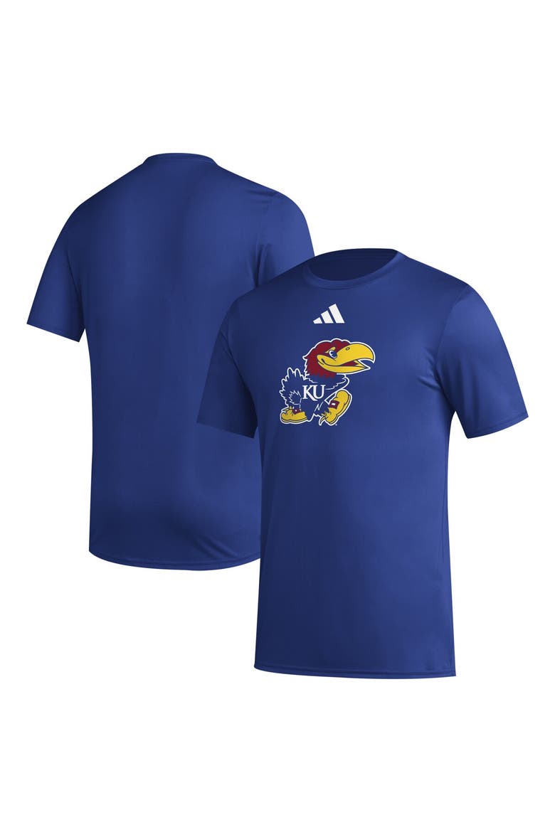 Men's adidas Royal Kansas Jayhawks Primary Locker Logo Pre-Game AEROREADY T-Shirt, Main, color, Royal