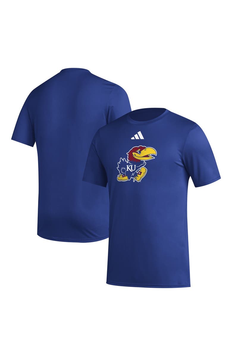 adidas Men's adidas Royal Kansas Jayhawks Primary Locker Logo Pre-Game AEROREADY T-Shirt, Main, color, Royal