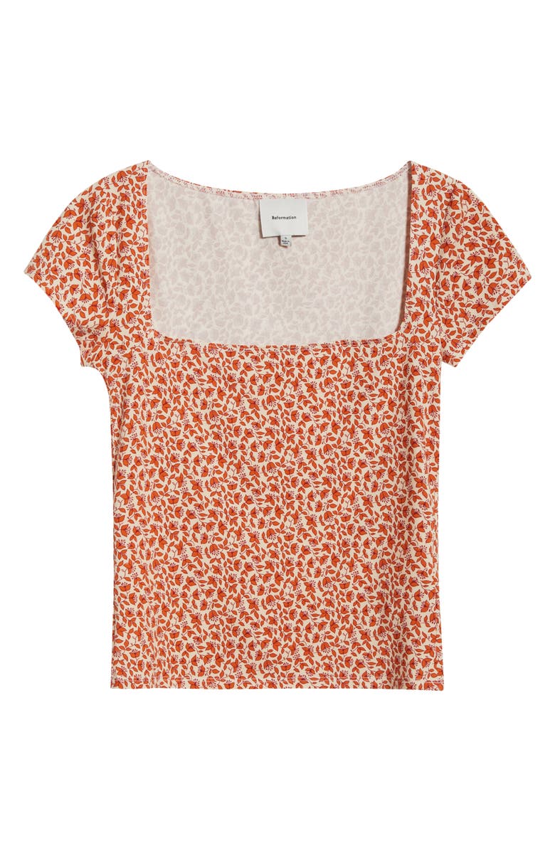 Reformation Square Neck Rib Sweater, Alternate, color, Mulberry