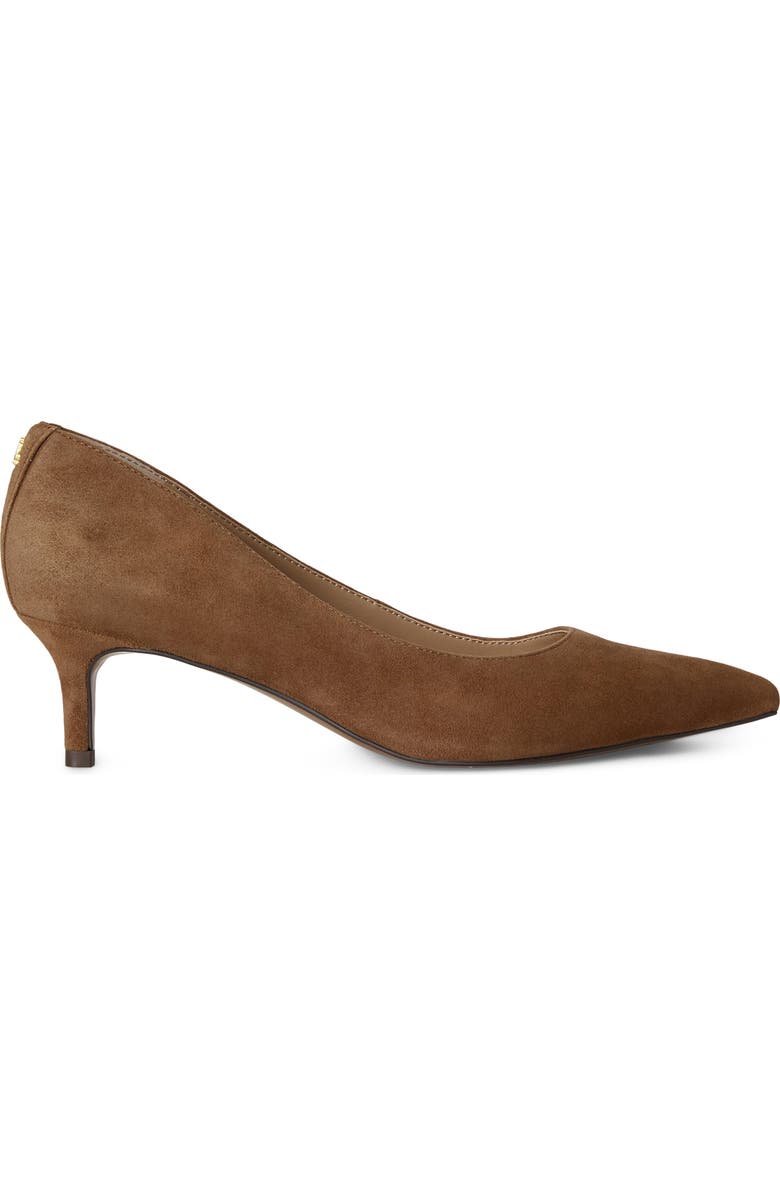 Lauren Ralph Lauren Adrienne Pointed Toe KItten Heel Pump, Alternate, color, Light Tobacco