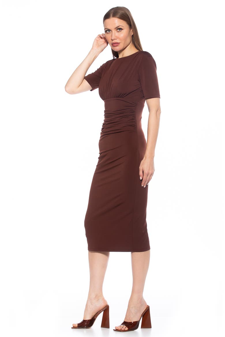 Keaton Sheath Dress, Alternate, color, BROWN