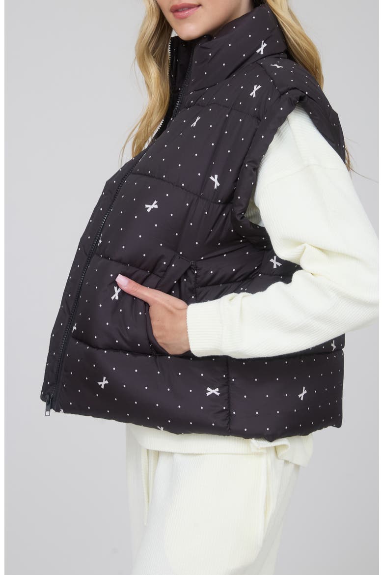 Polka Dot Bow Zip Vest, Alternate, color, BLACK