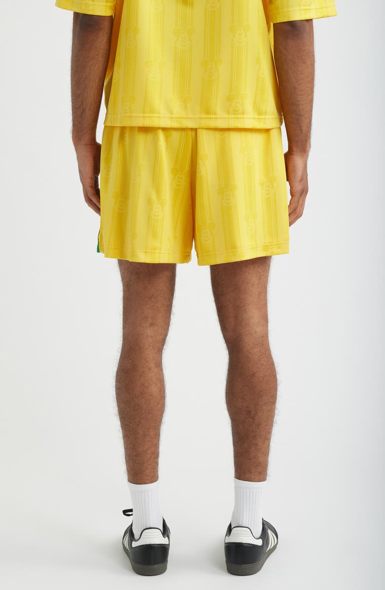 adidas Originals x Brain Dead Disney Football Shorts, Alternate, color, Bold Gold