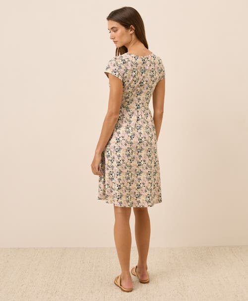 Pact Organic Cotton Fit & Flare Crossover Dress In Neutral