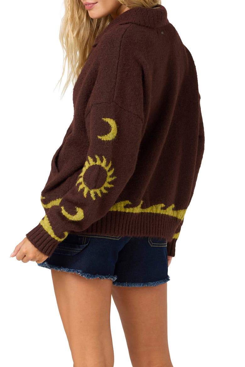 Corrine Zip Up Sweater, Alternate, color, CHOCOLATE